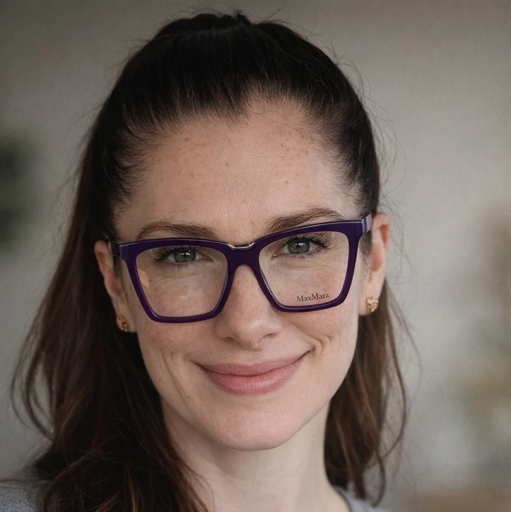 MaxMara Purple Prescription Rx Square Designer Frames Women's Glasses